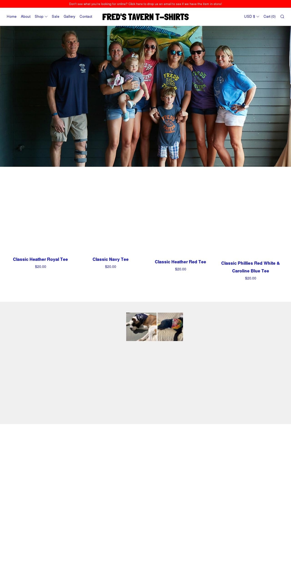 fredstaverntshirts.com shopify website screenshot
