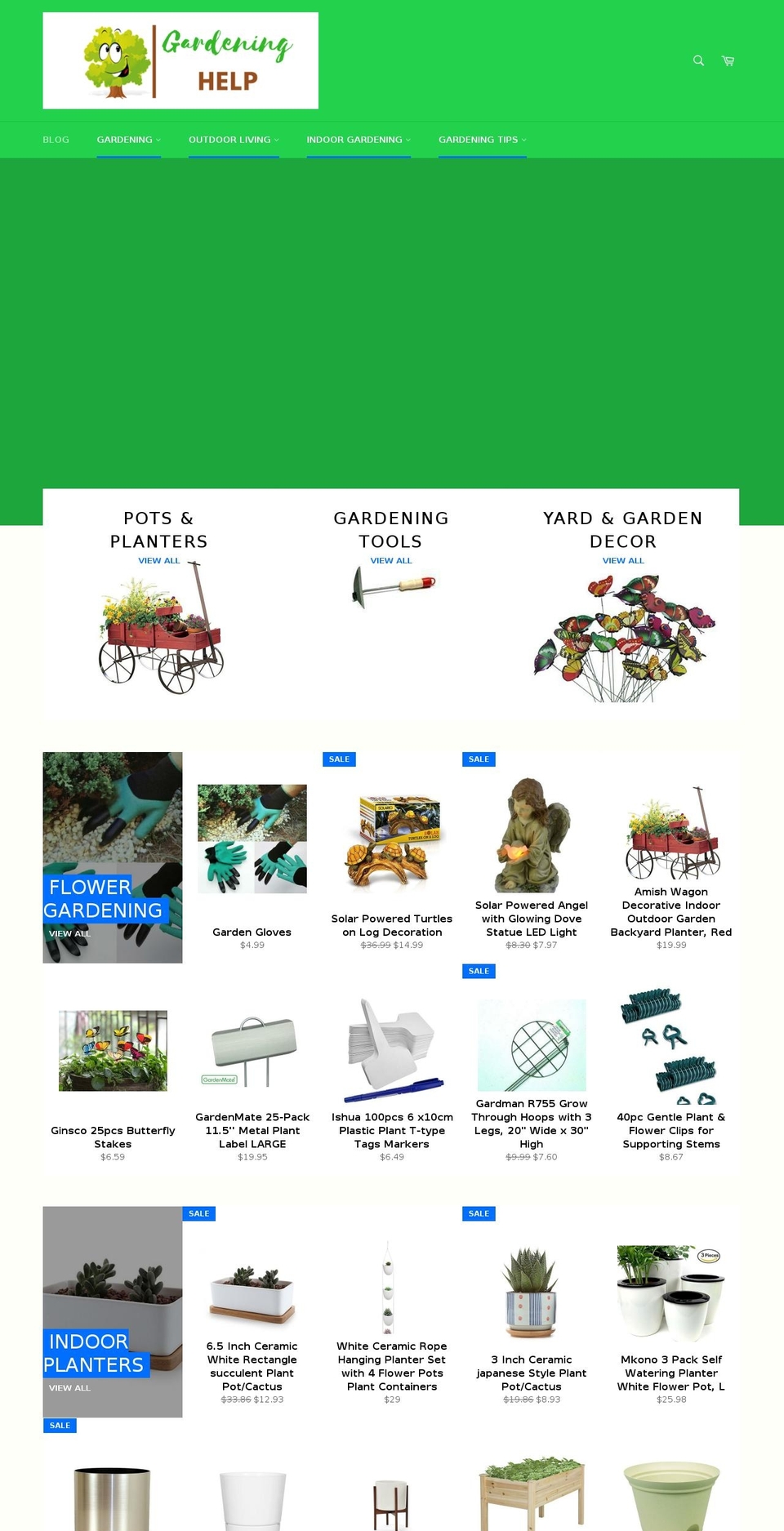 free-gardening-help.com — Shopify storefront screenshot