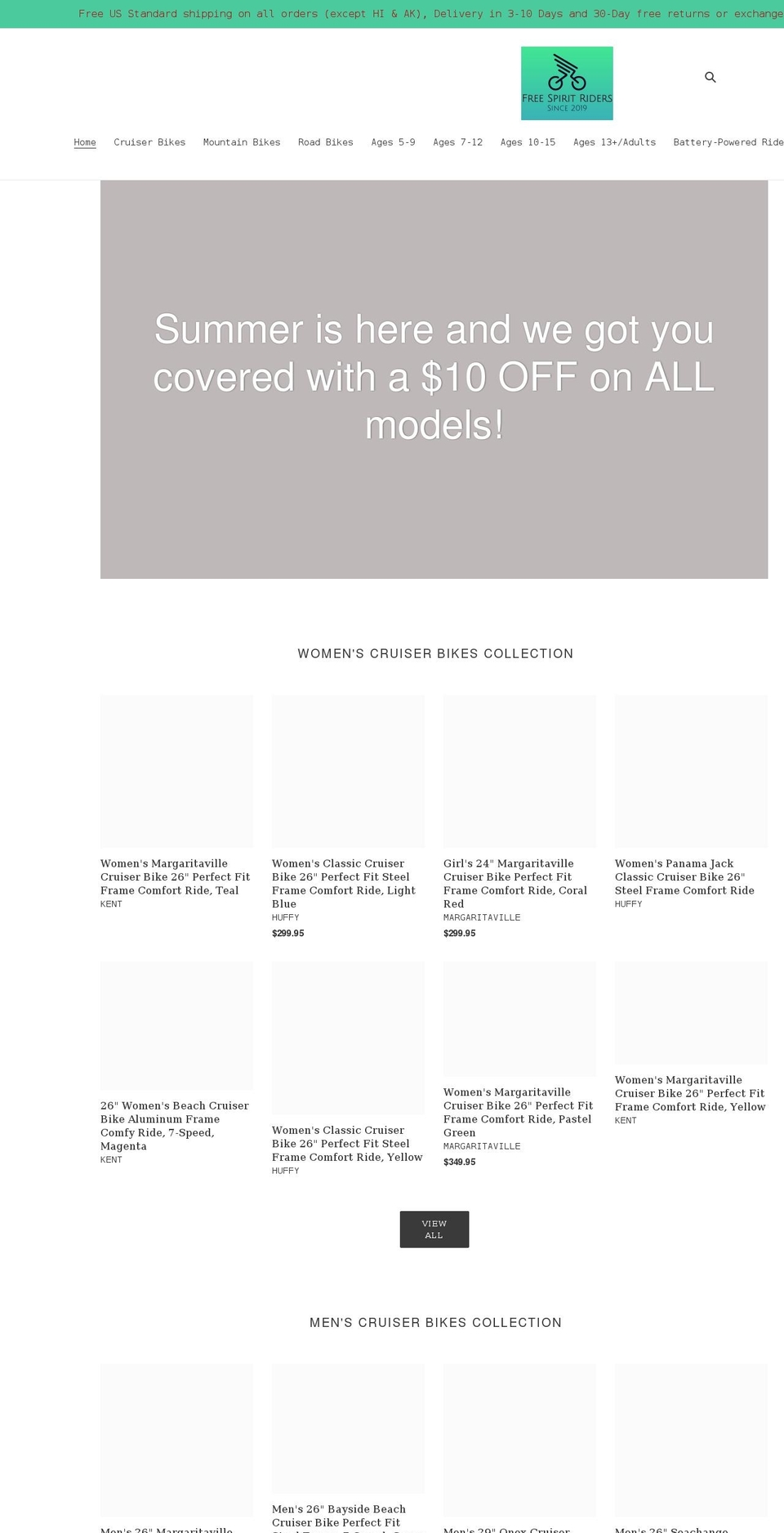 free-spirit-riders.com shopify website screenshot