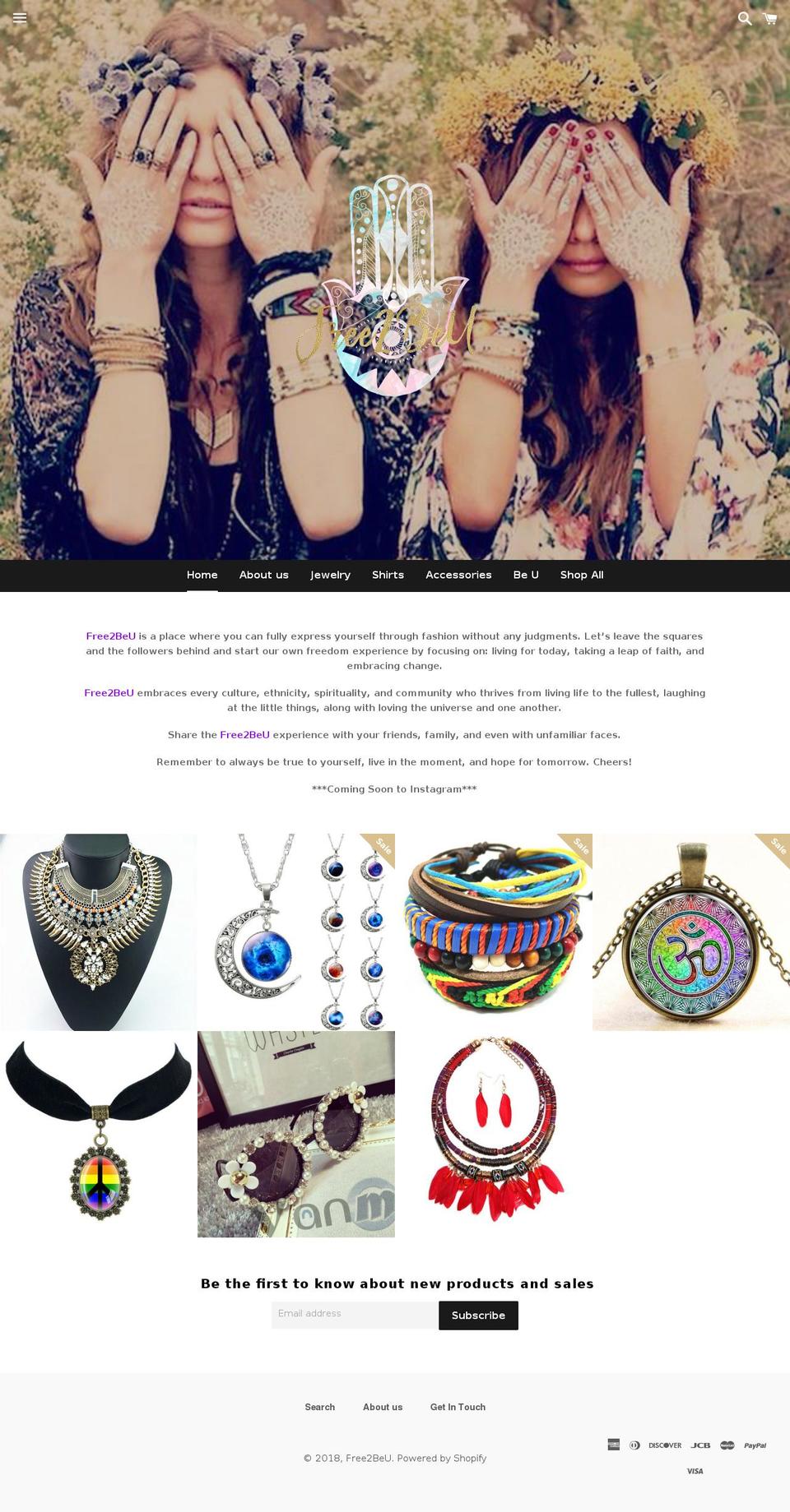 free2beu.com — Shopify storefront screenshot