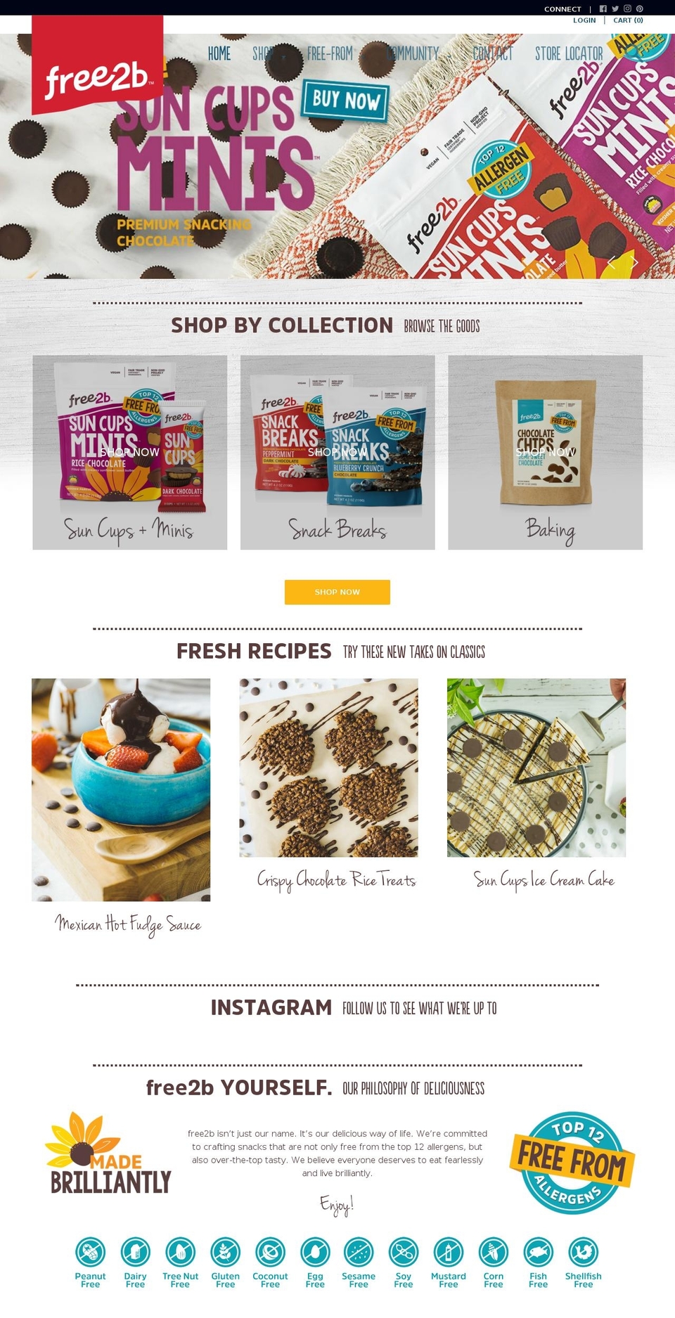 Base Shopify theme site example free2bfoods.com