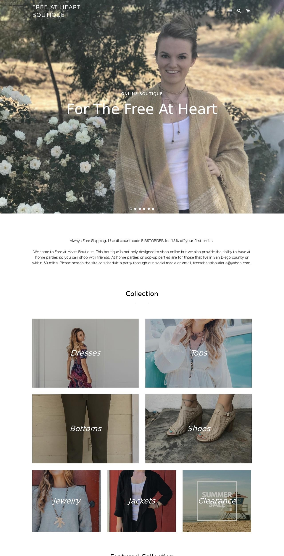 freeatheartboutique.com — Shopify storefront screenshot