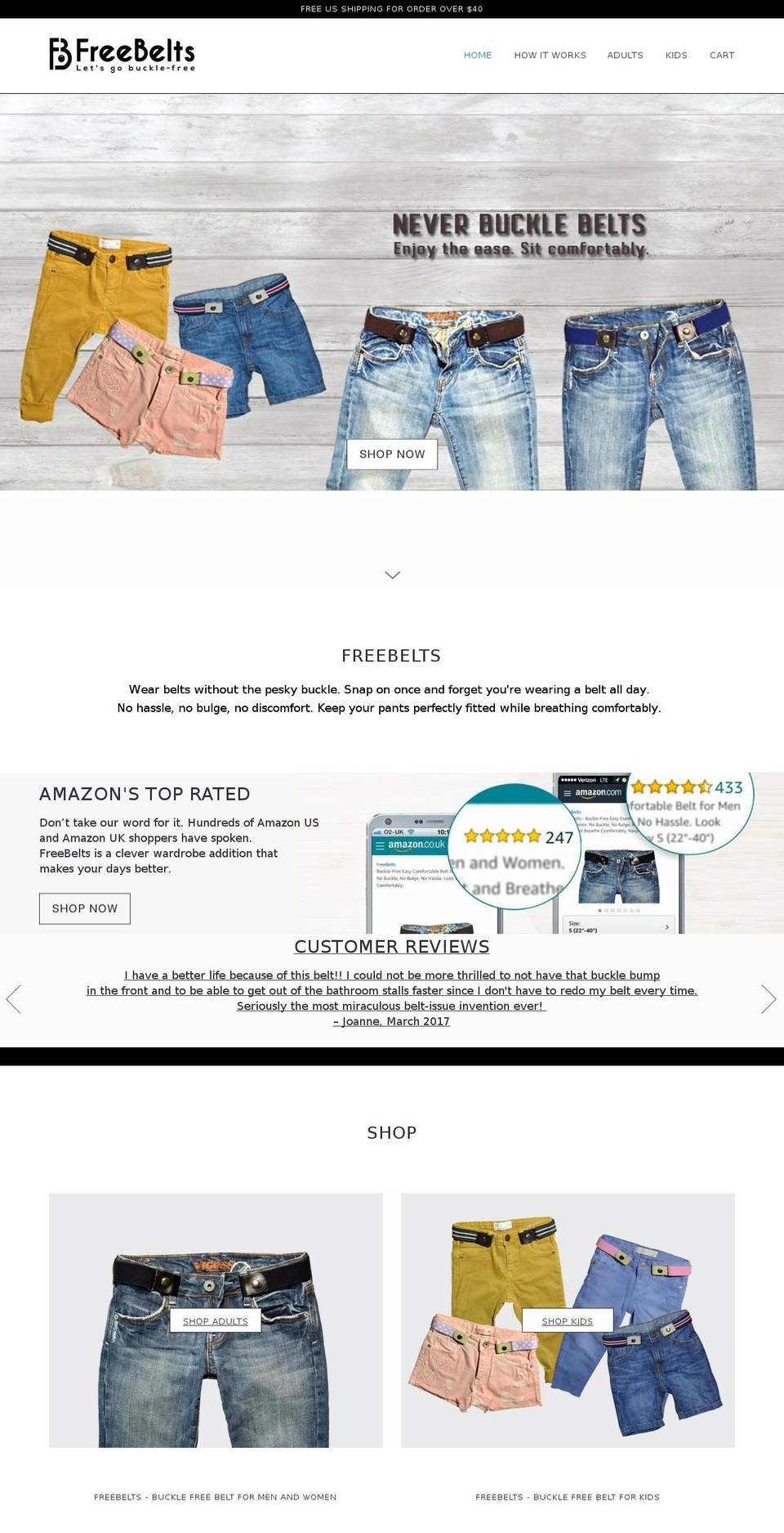 freebelt.co shopify website screenshot