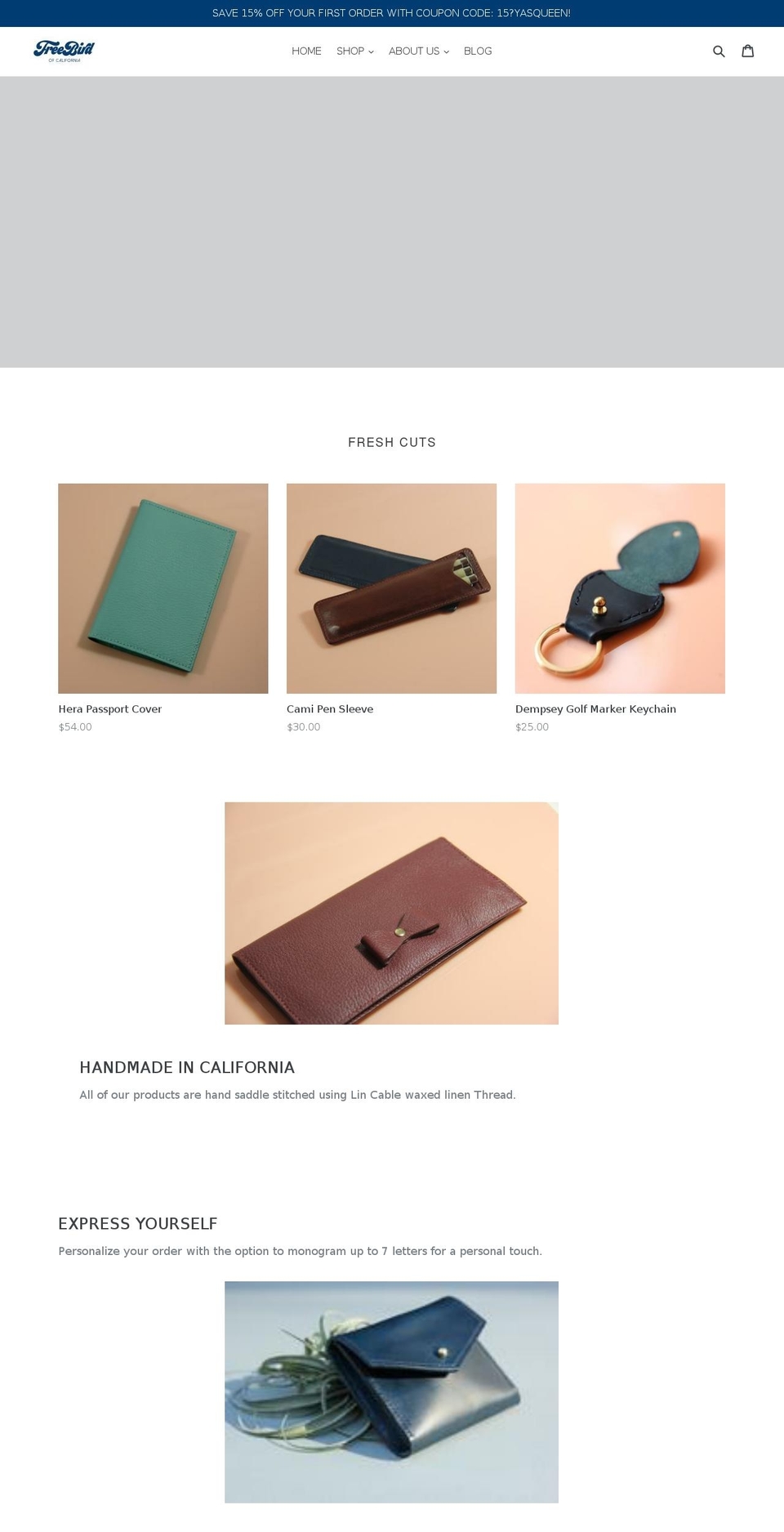 freebirdca.com — Shopify storefront screenshot