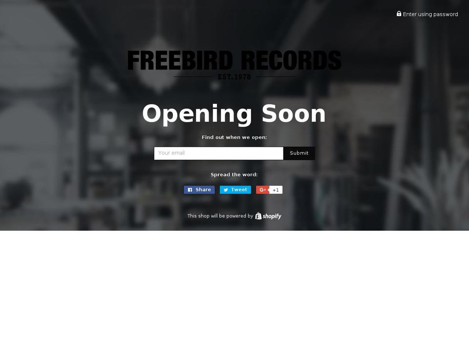 freebirdrecords.com shopify website screenshot