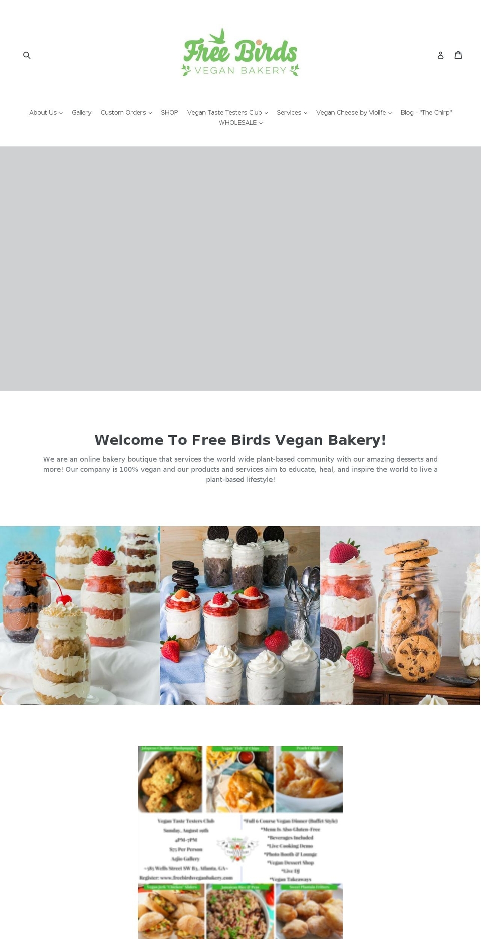 freebirdsveganbakery.com — Shopify storefront screenshot