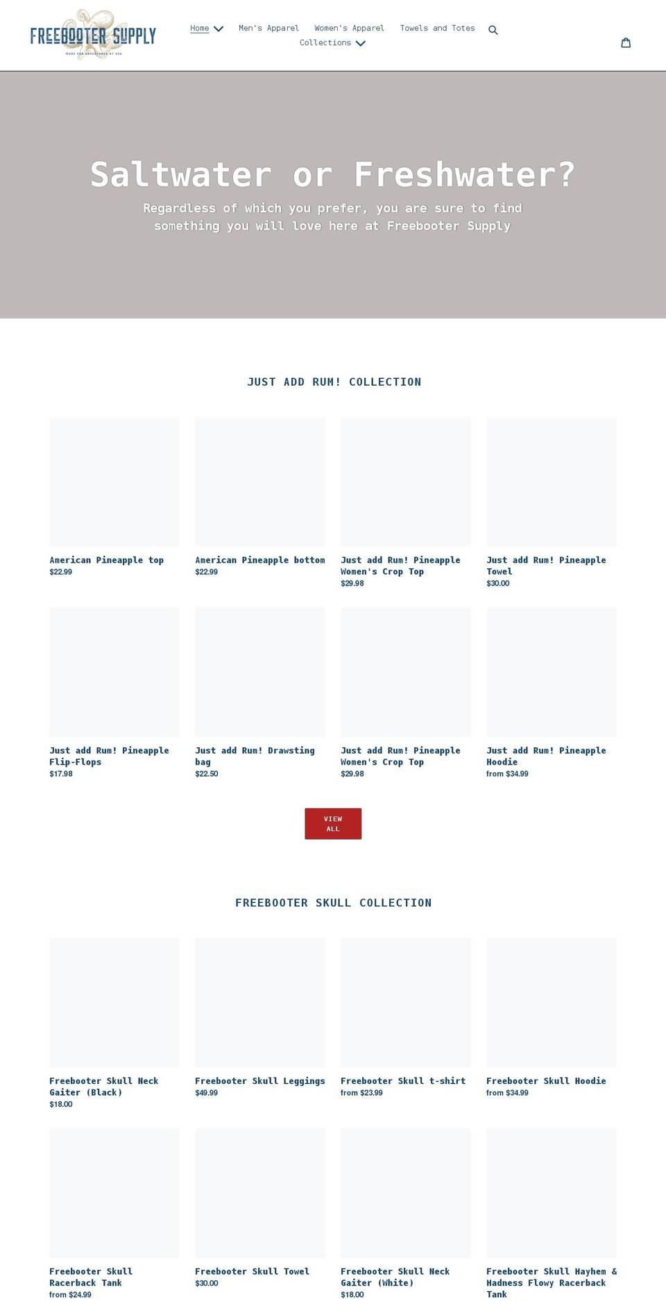 freebootersupply.com shopify website screenshot