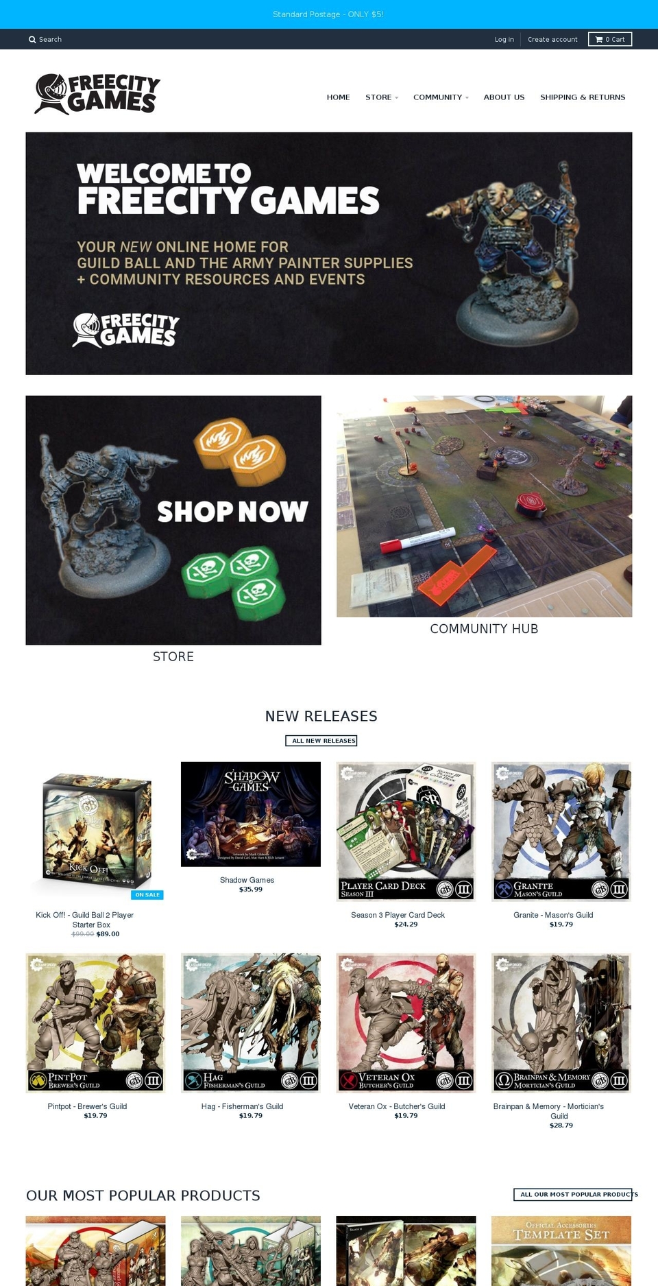 freecitygames.com shopify website screenshot