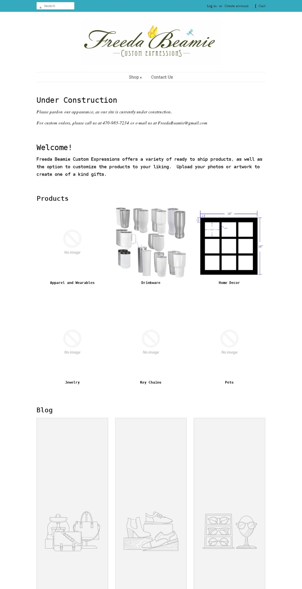 freedabeamie.com shopify website screenshot