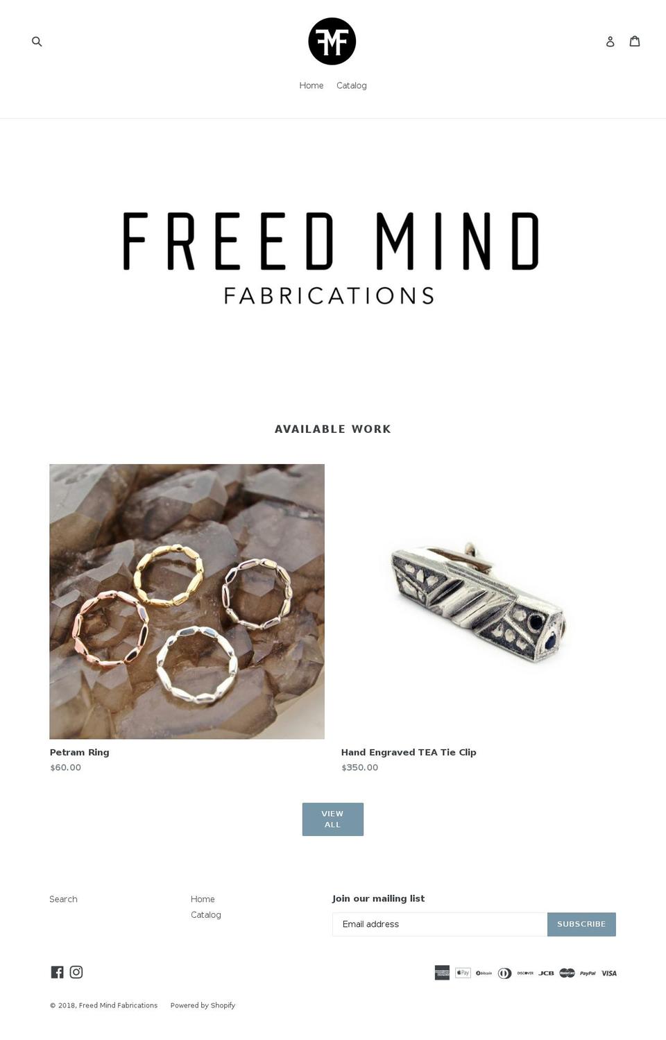 freedmindfabrications.com shopify website screenshot