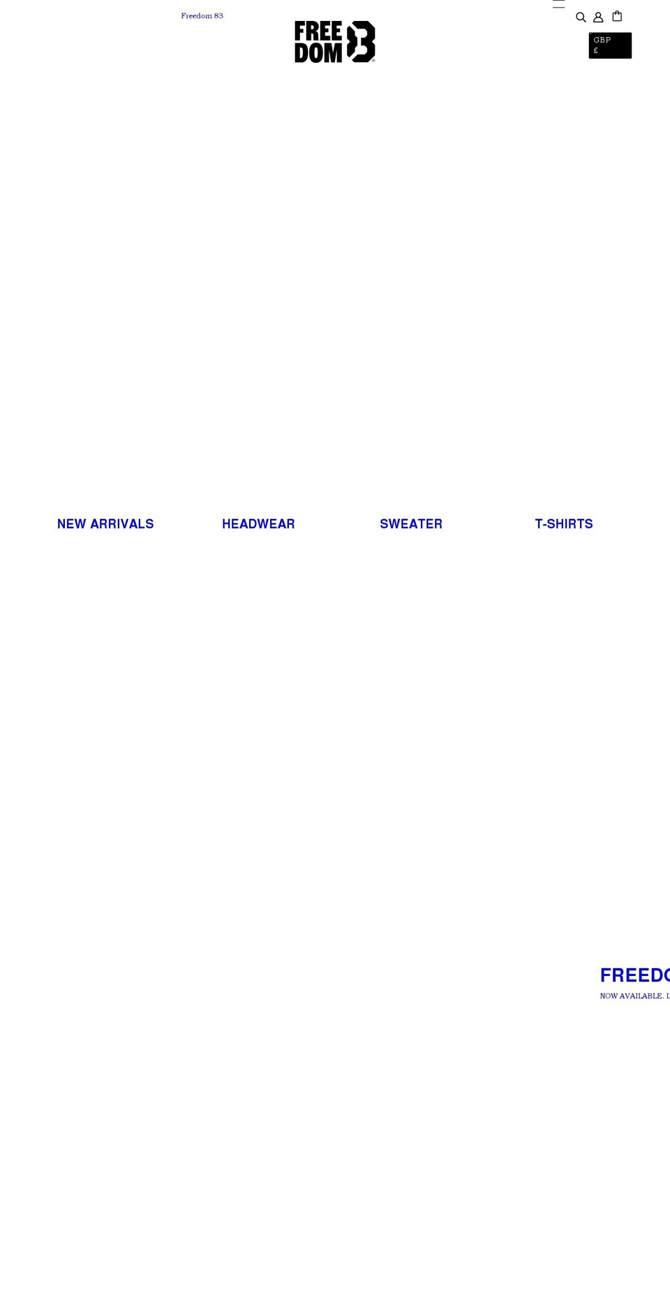 freedom-83.co.uk shopify website screenshot