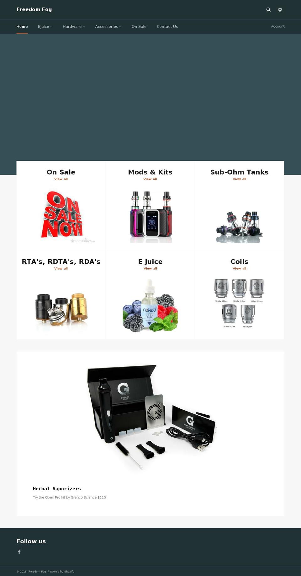 freedom-fog.myshopify.com shopify website screenshot
