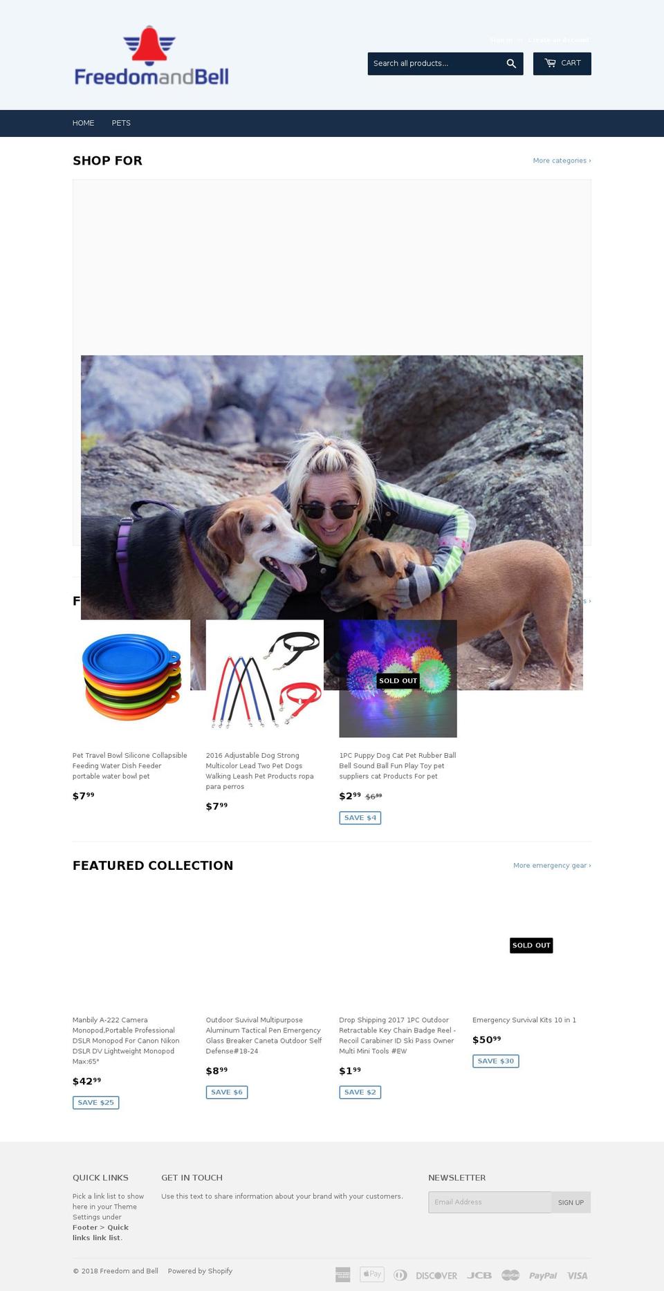 freedomandbell.com — Shopify storefront screenshot
