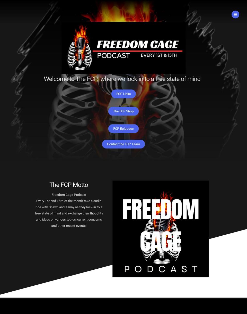 freedomcagepodcast.com shopify website screenshot