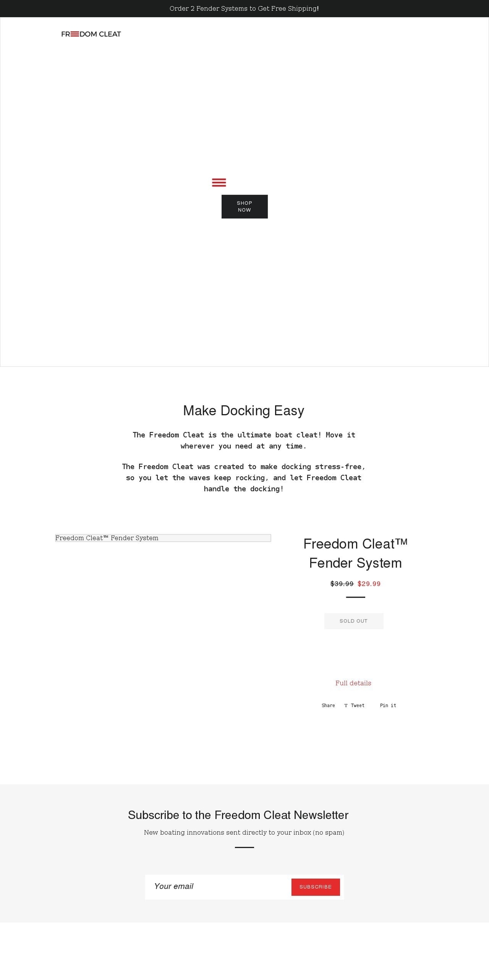 freedomcleat.com shopify website screenshot
