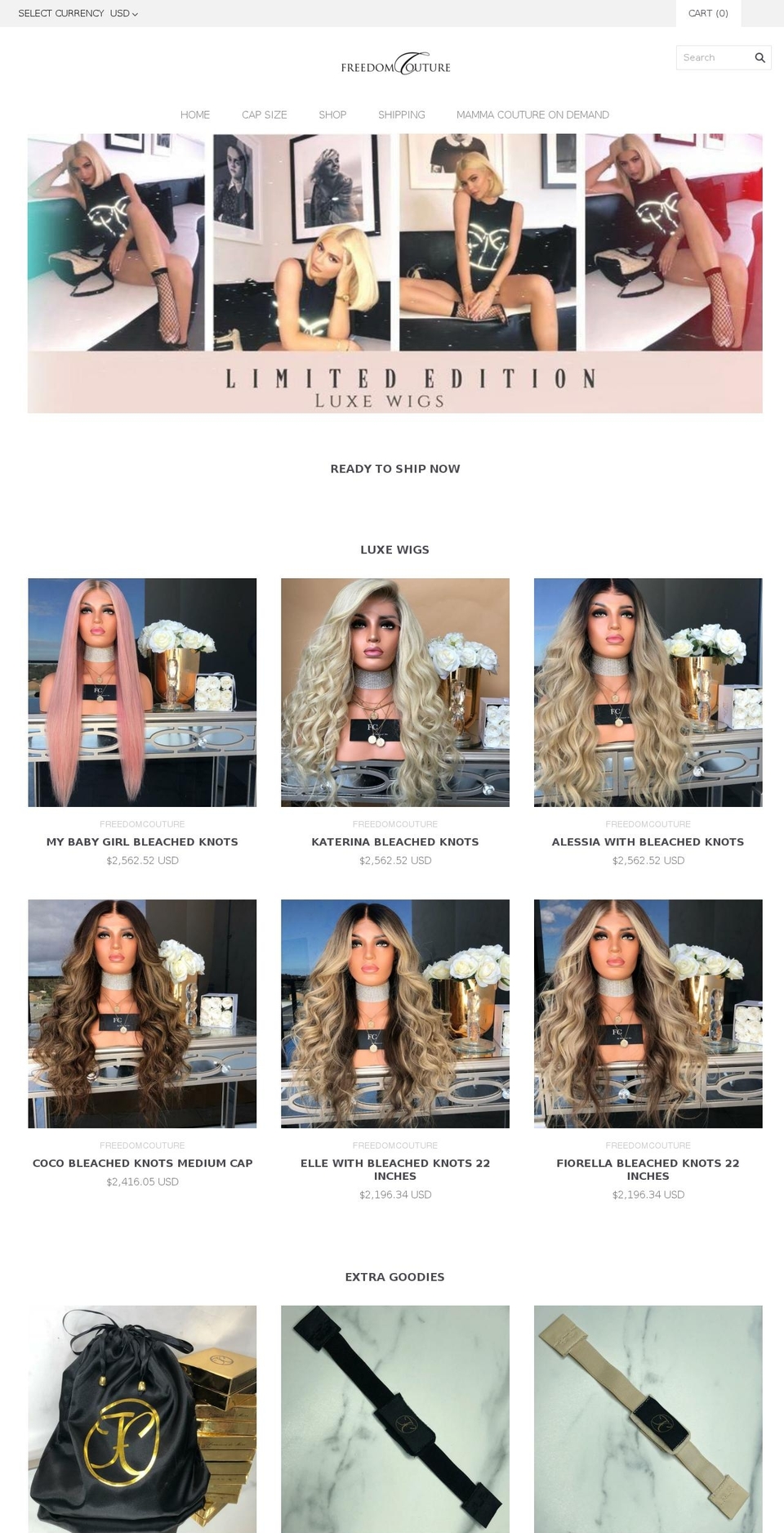 freedomcouture-com-au.myshopify.com shopify website screenshot