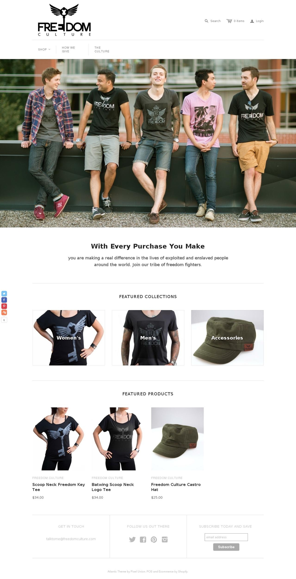 freedomculture.com shopify website screenshot