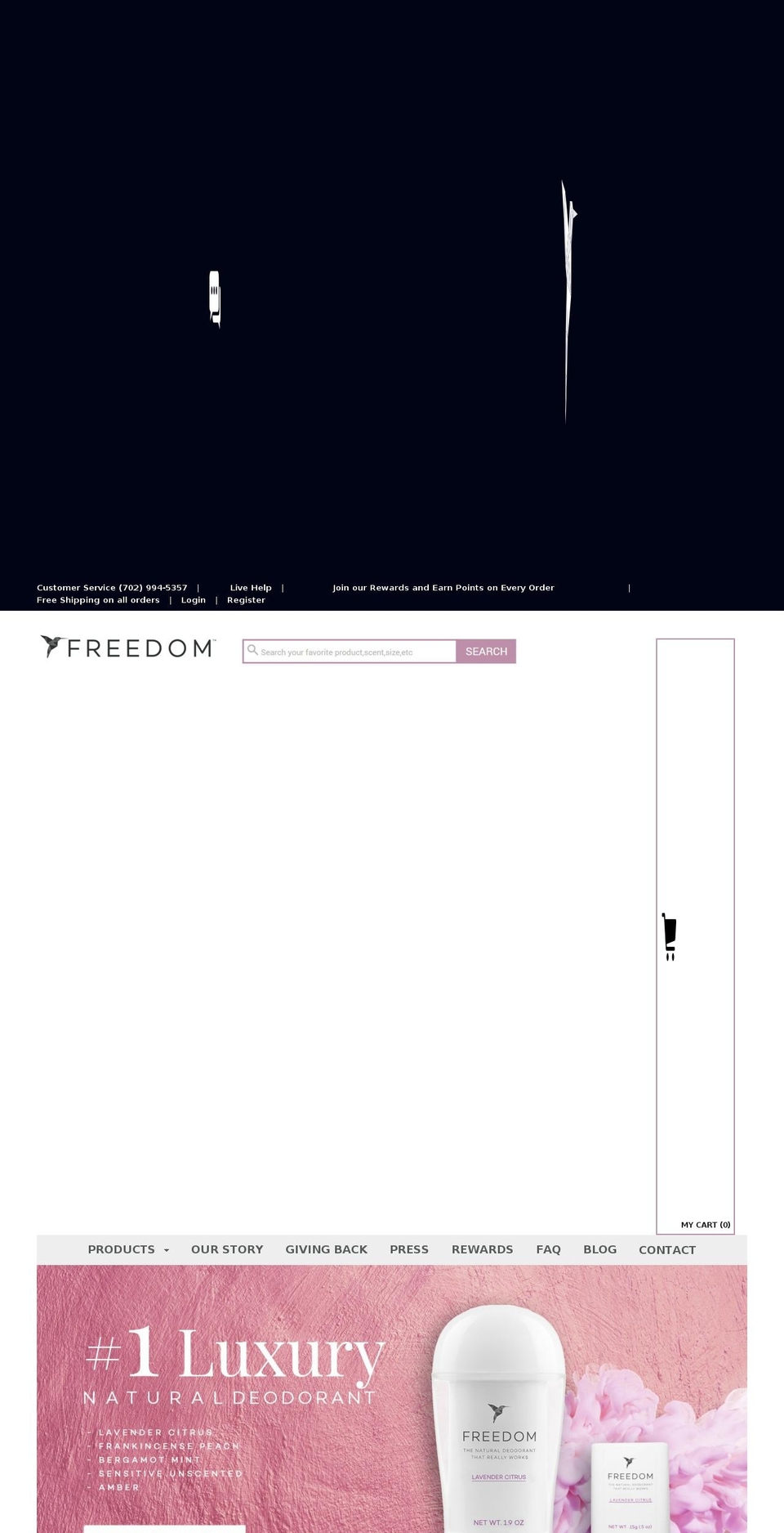 freedomdeodorant.com shopify website screenshot