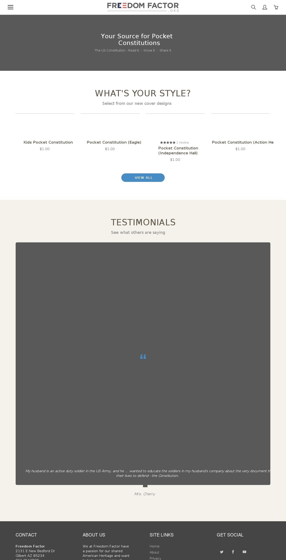 freedomfactor.org shopify website screenshot