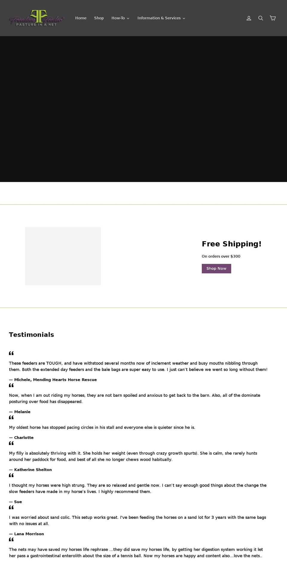 freedomfeeder.net shopify website screenshot