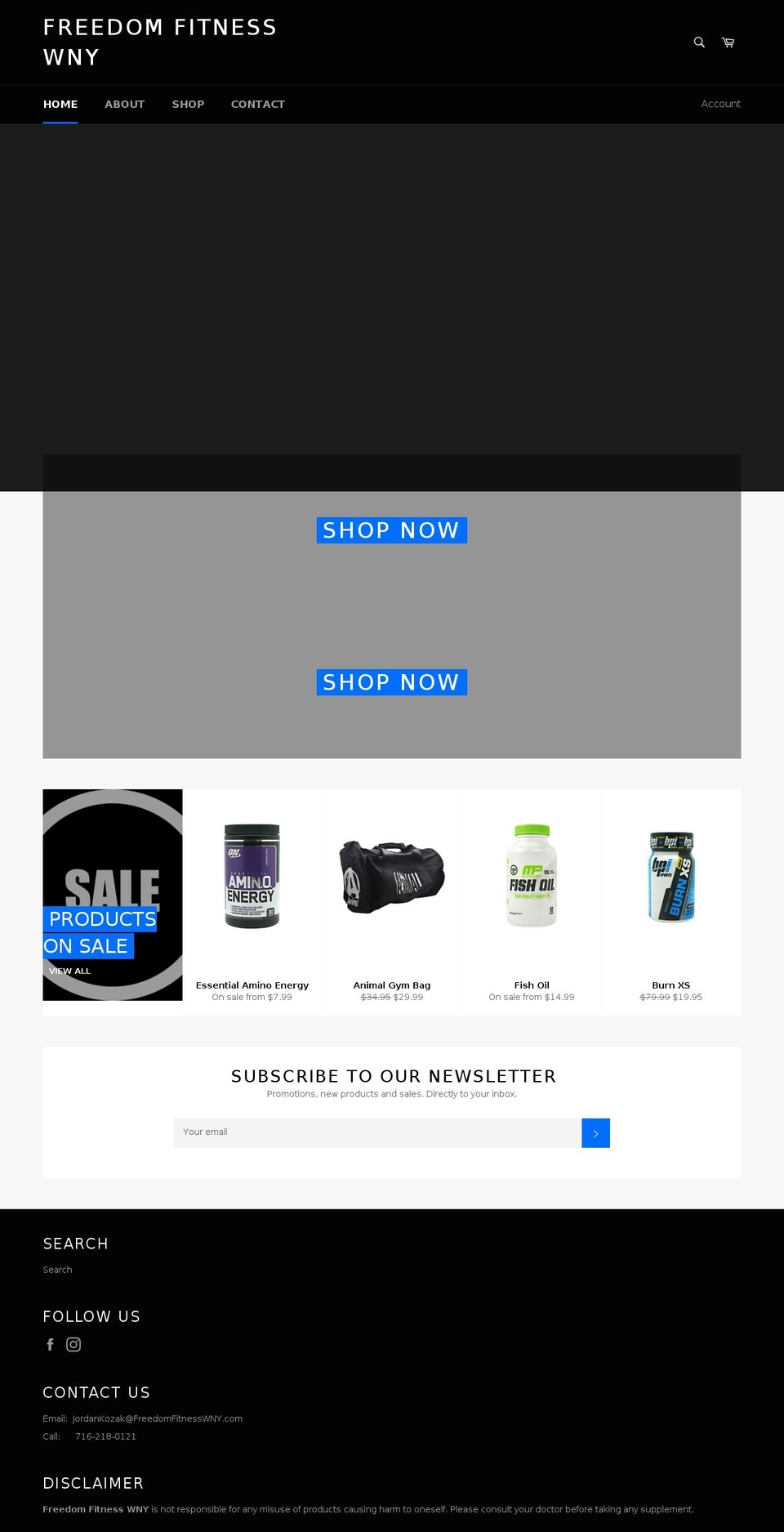 freedomfitnesswny.com shopify website screenshot
