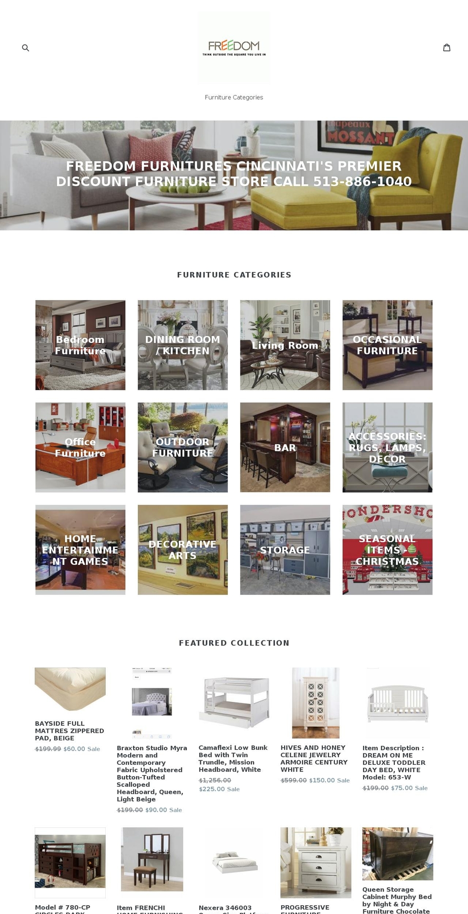 freedomfurnitures.com shopify website screenshot