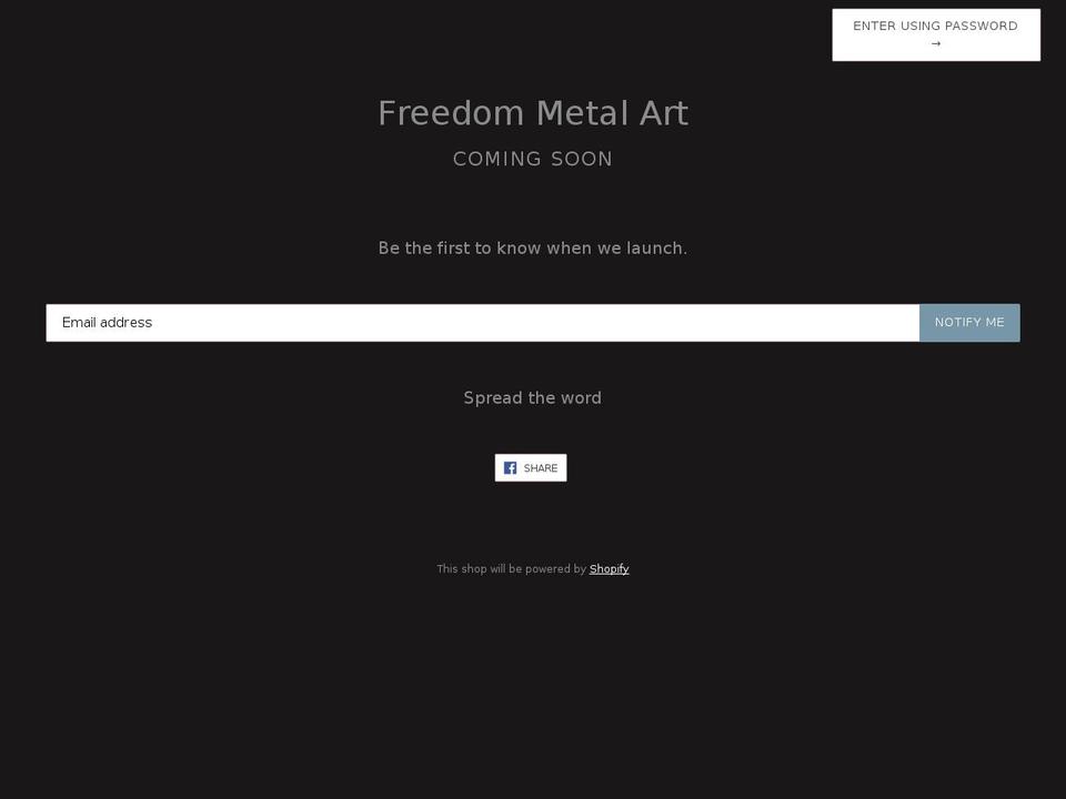 freedommetalart.com — Shopify storefront screenshot