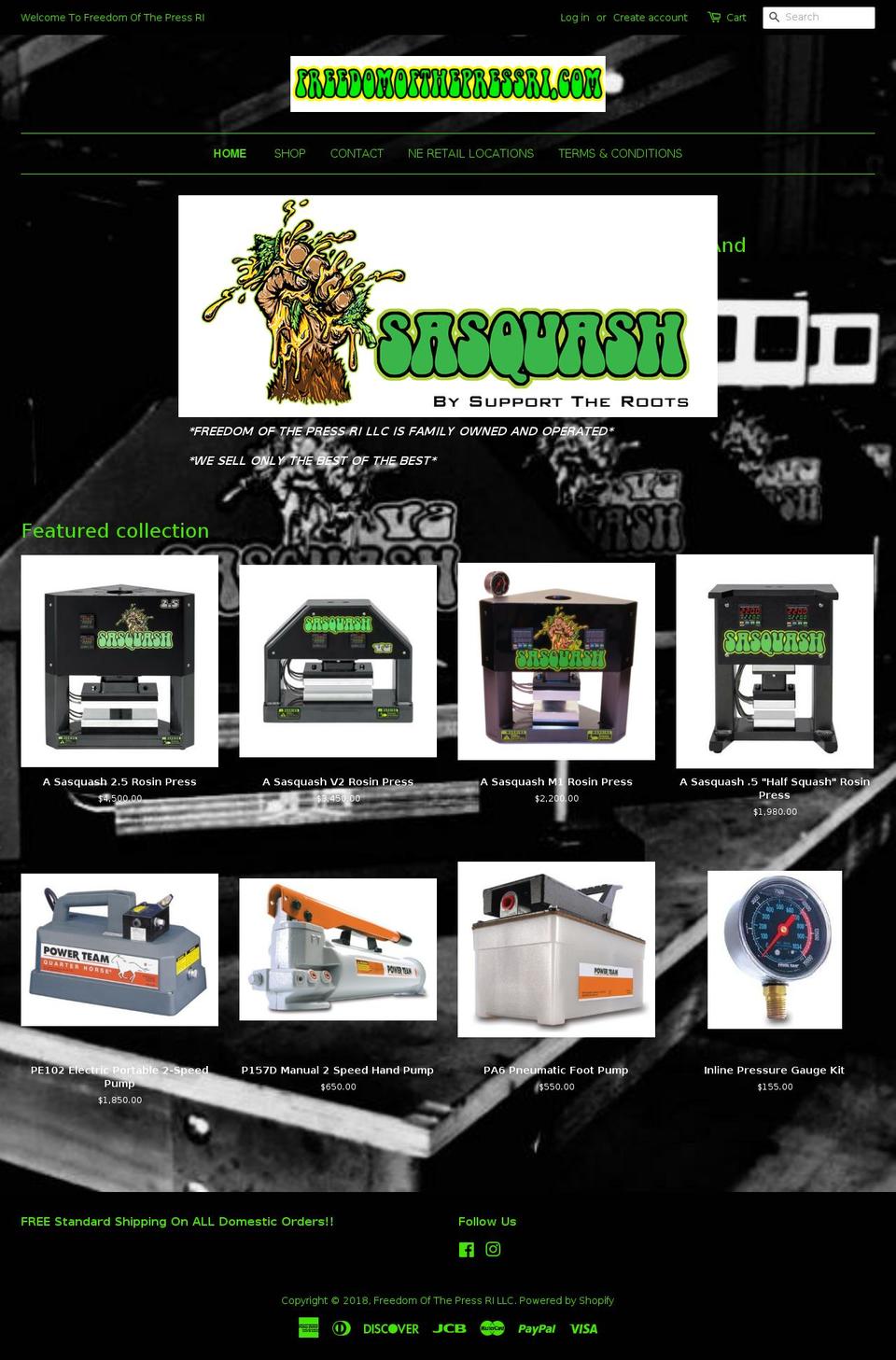 freedomofthepressri.com — Shopify storefront screenshot