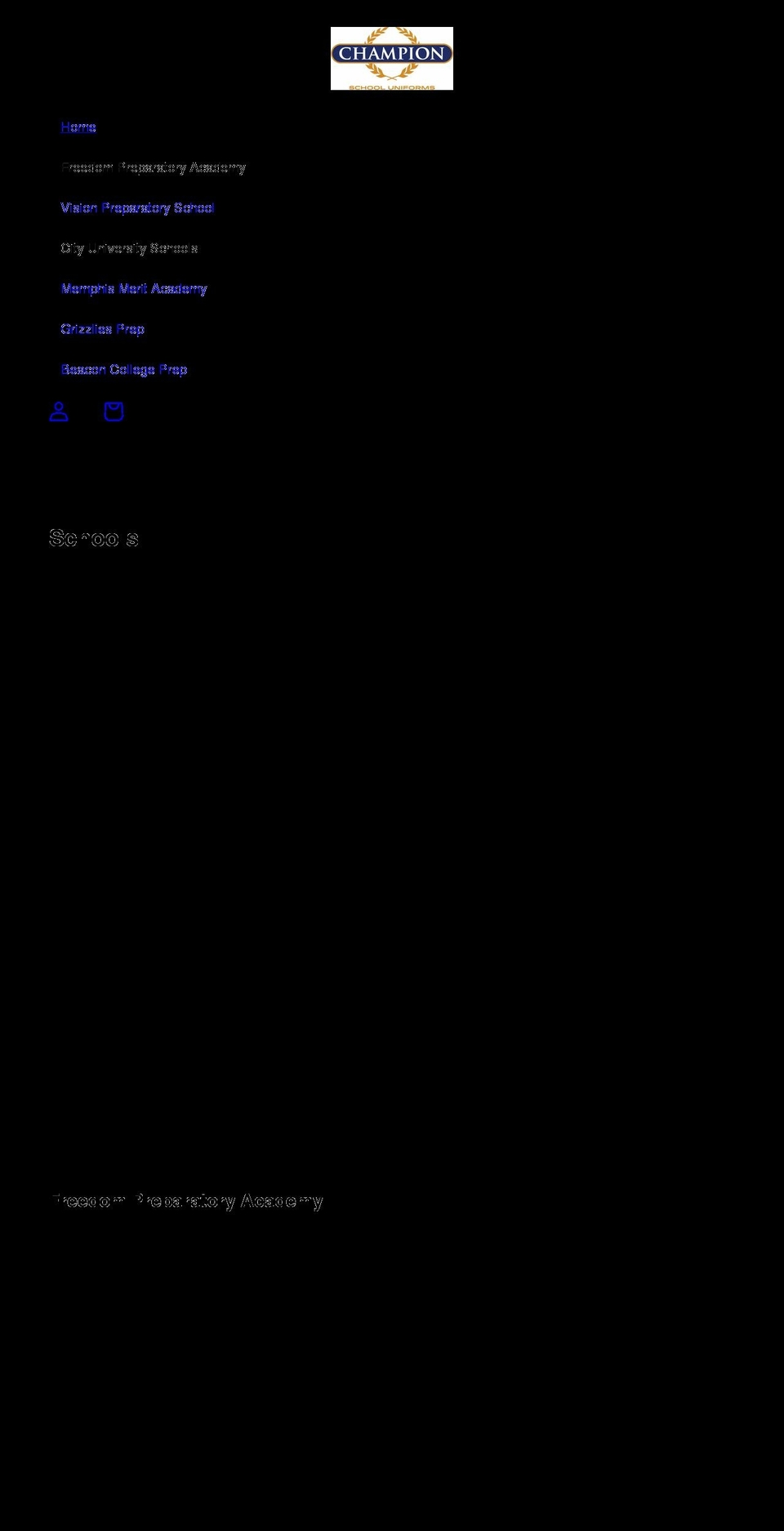 freedomprepuniformstore.com — Shopify storefront screenshot