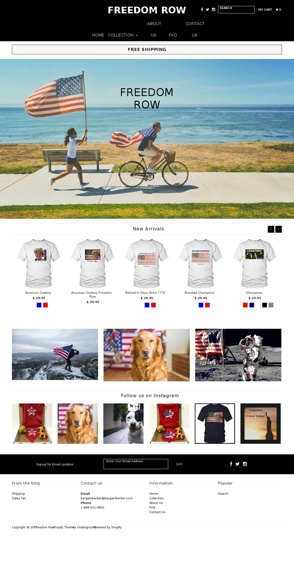 freedomrow.com shopify website screenshot