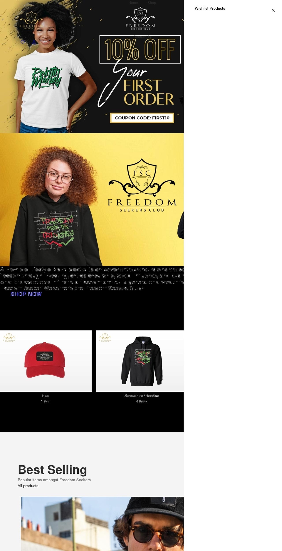 Lusion Shopify theme site example freedomseekersclub.com