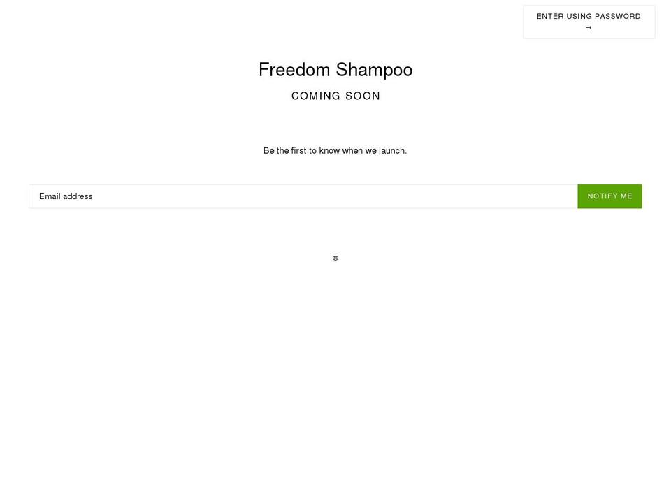 freedomshampoo.com shopify website screenshot