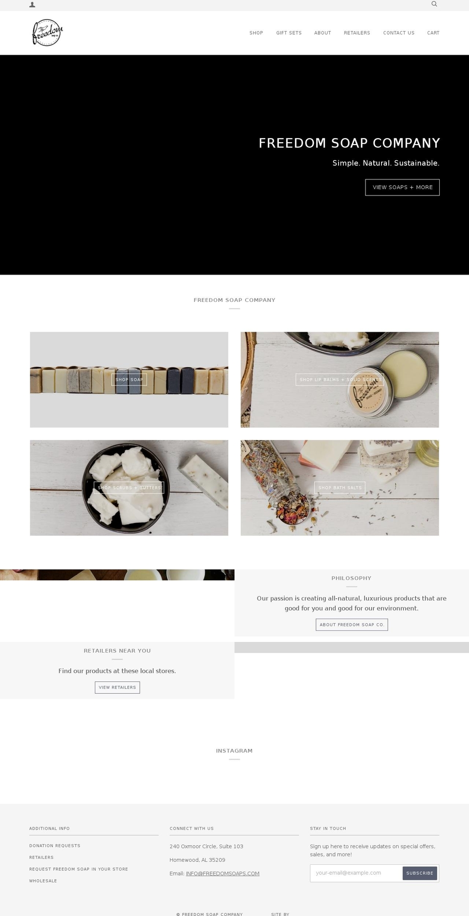 freedomsoaps.com shopify website screenshot