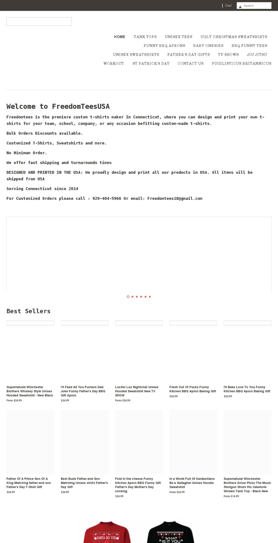 freedomtees-usa.com shopify website screenshot
