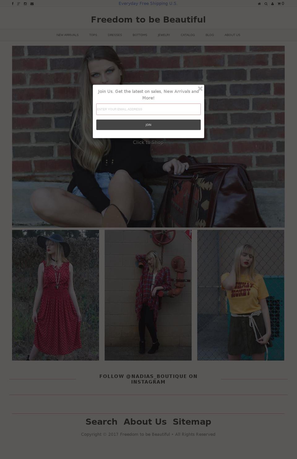 freedomtobebeautiful.com shopify website screenshot