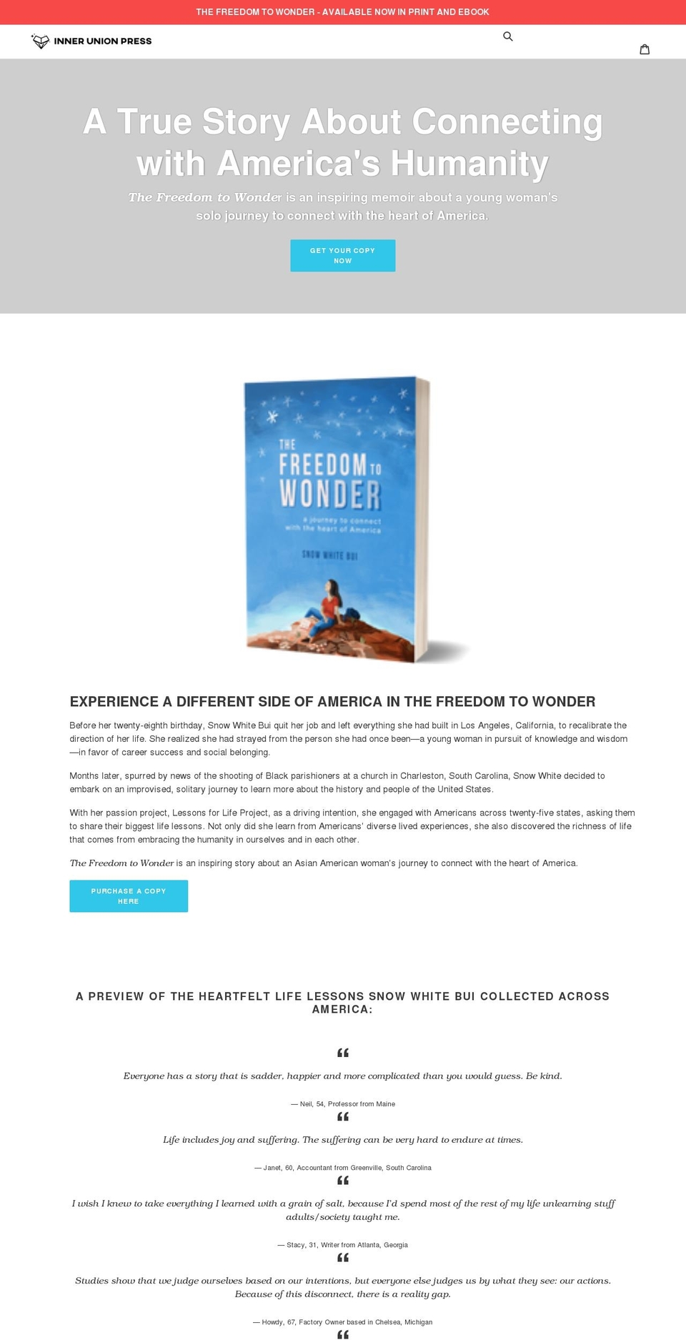 freedomtowonderbook.com shopify website screenshot