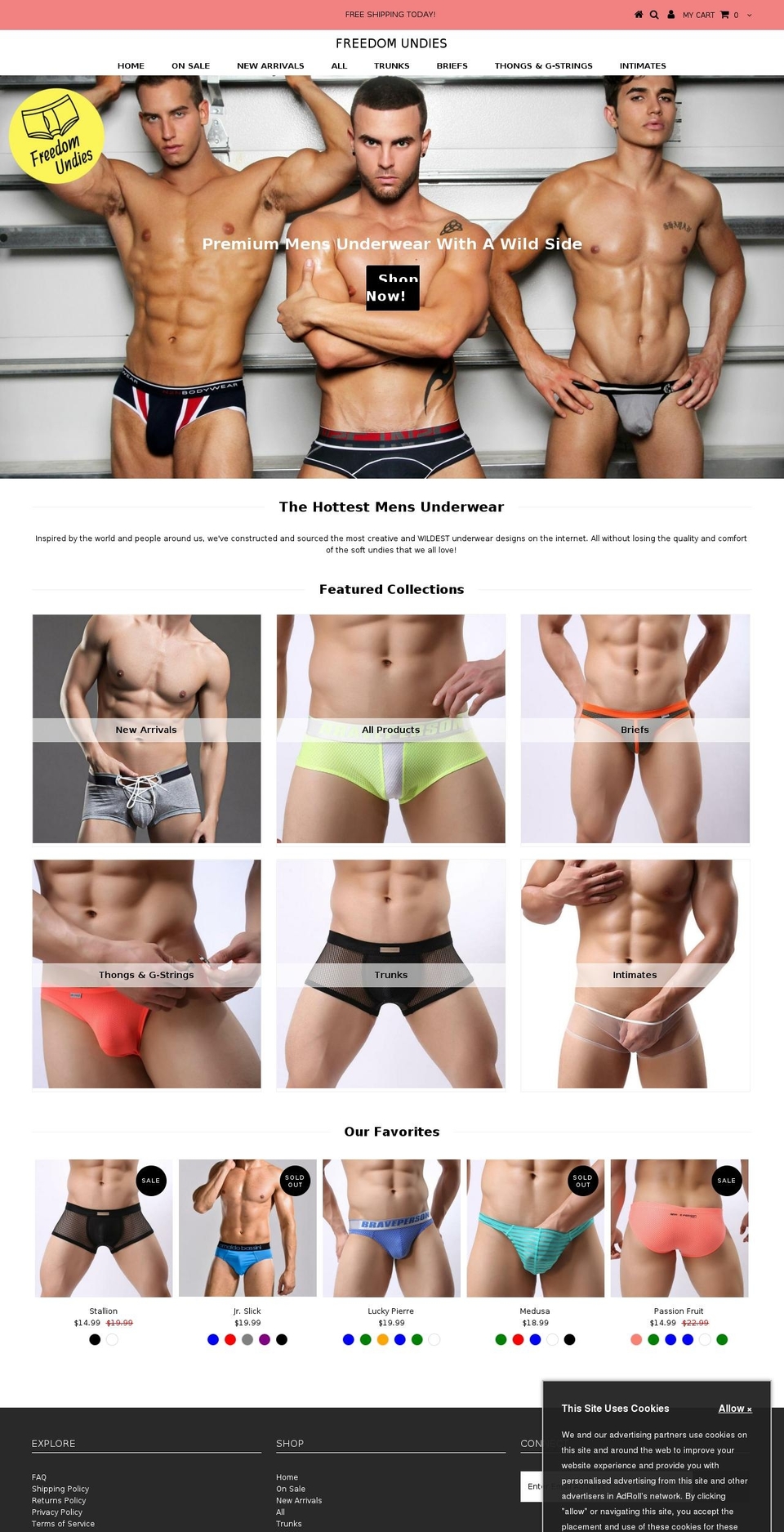 freedomundies.com — Shopify storefront screenshot