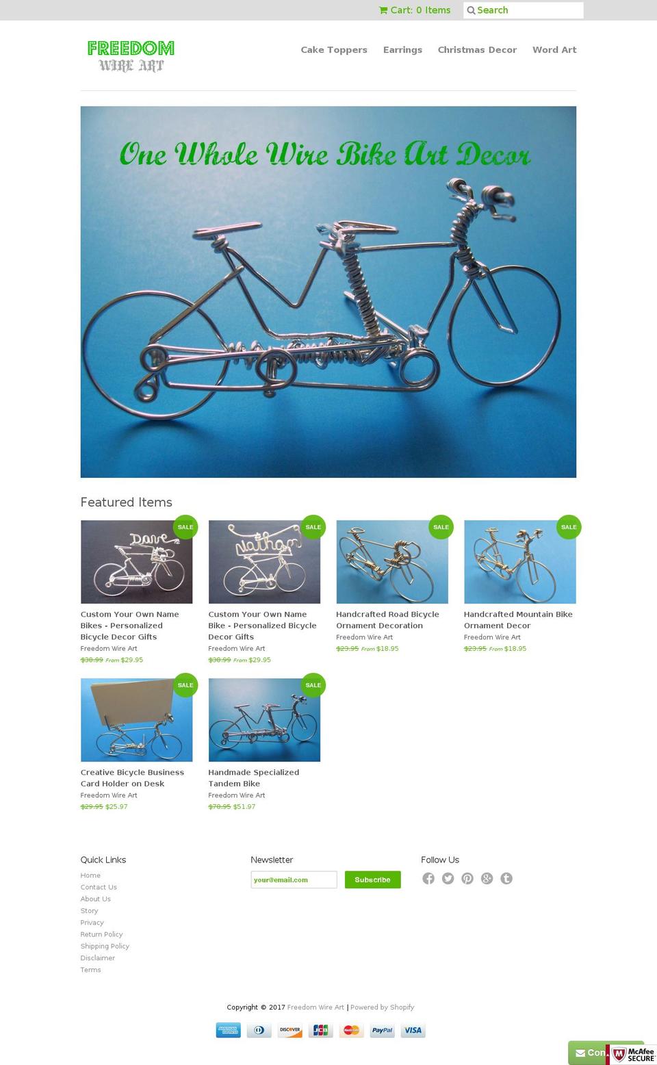 freedomwireart.com shopify website screenshot