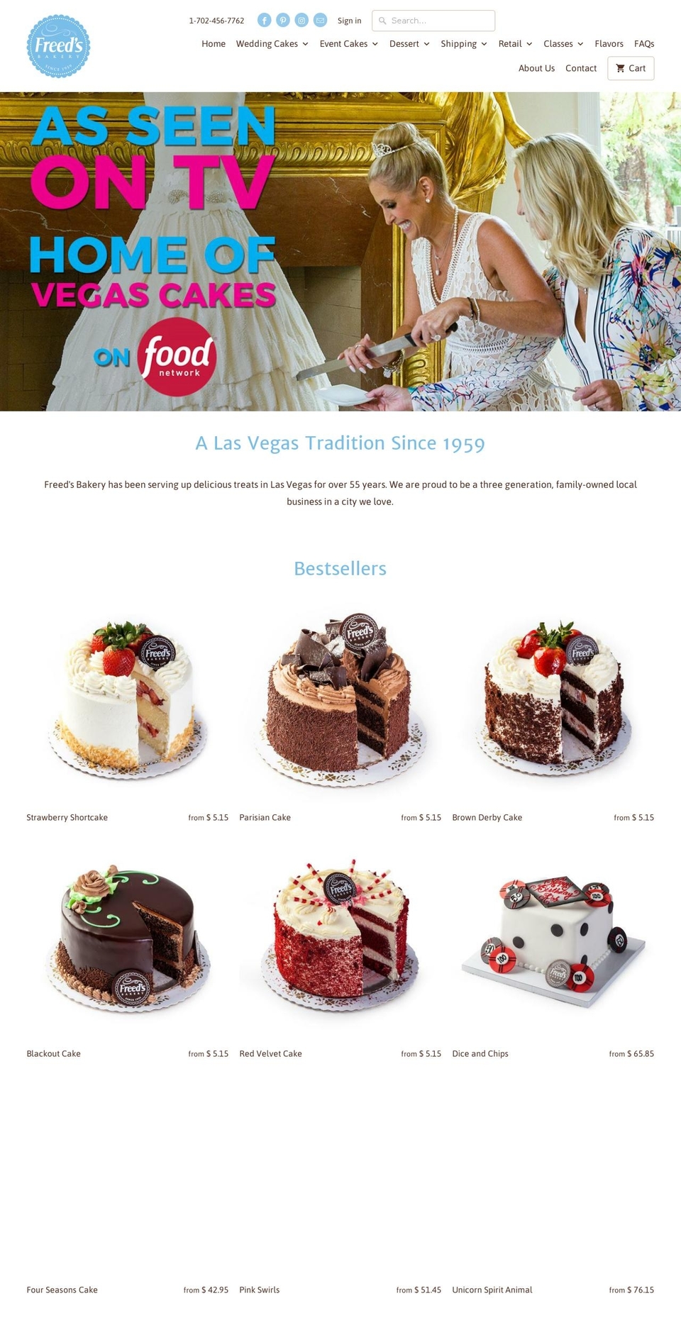 freedsbakery.com — Shopify storefront screenshot