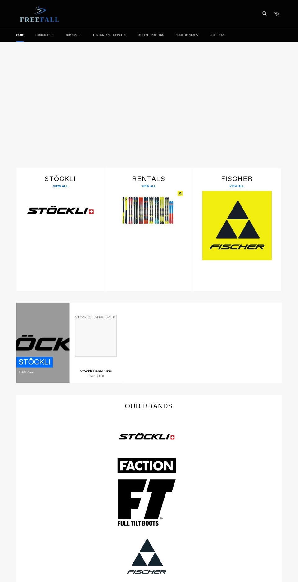 freefallsunpeaks.com shopify website screenshot