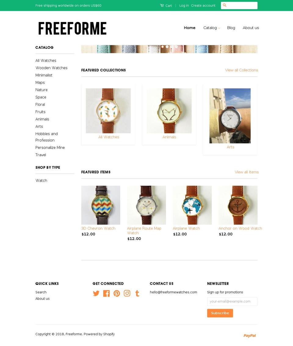 freeformewatches.com — Shopify storefront screenshot
