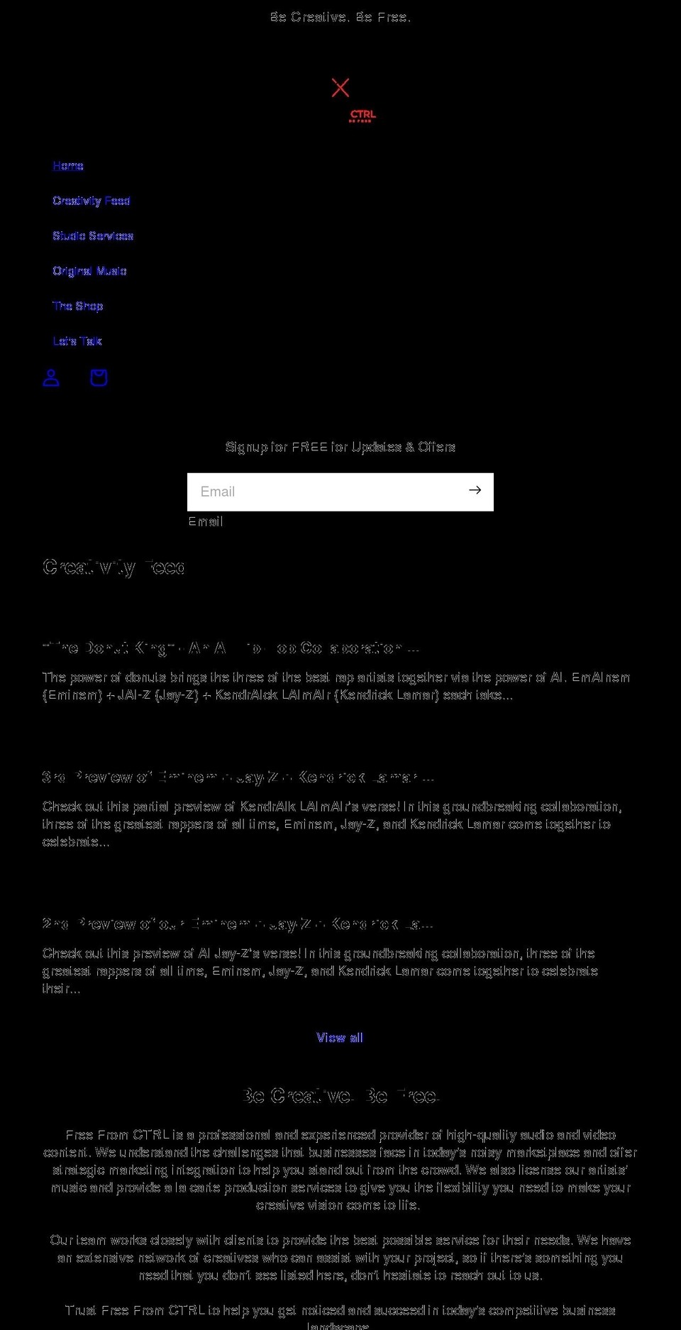 freefromctrl.com shopify website screenshot
