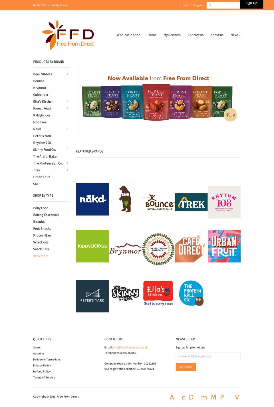 freefromdirect.co.uk shopify website screenshot