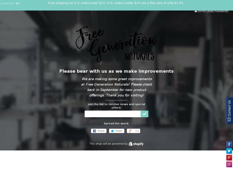 freegenerationnaturals.com — Shopify storefront screenshot