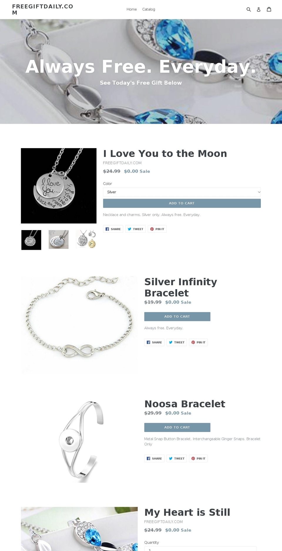 freegiftdaily.com shopify website screenshot