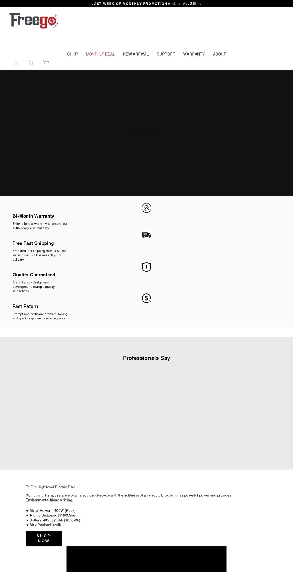 freegobikes.com shopify website screenshot