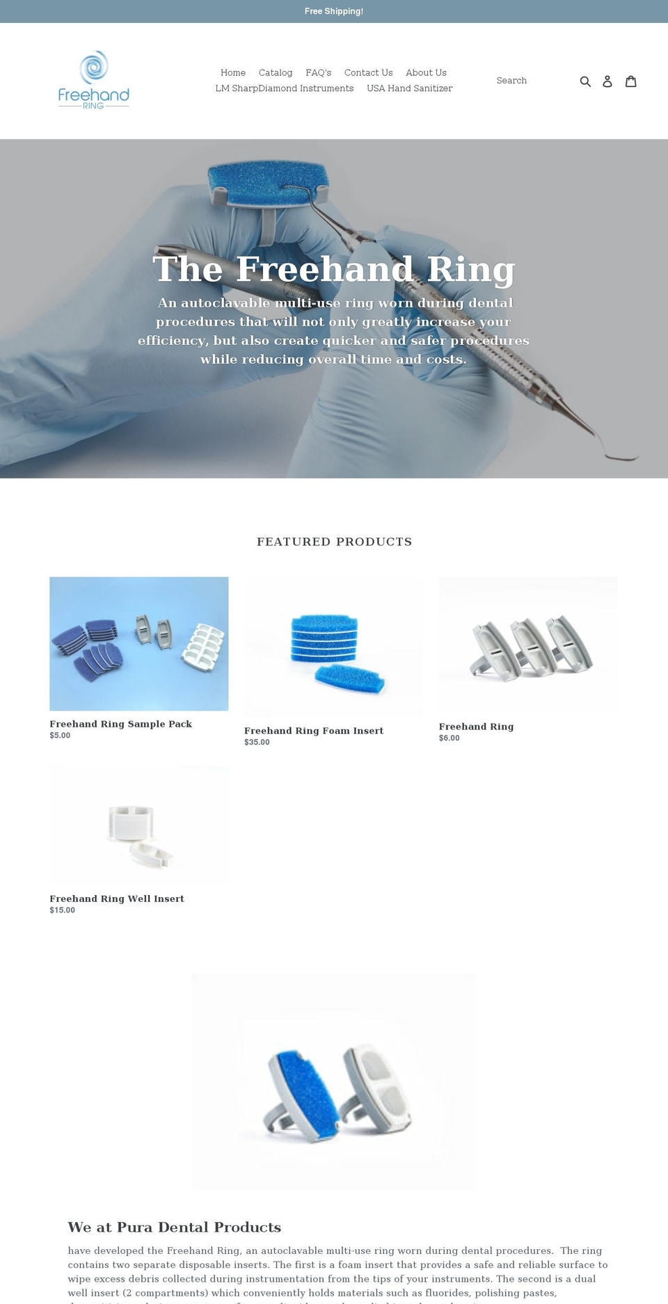 freehandring.com shopify website screenshot