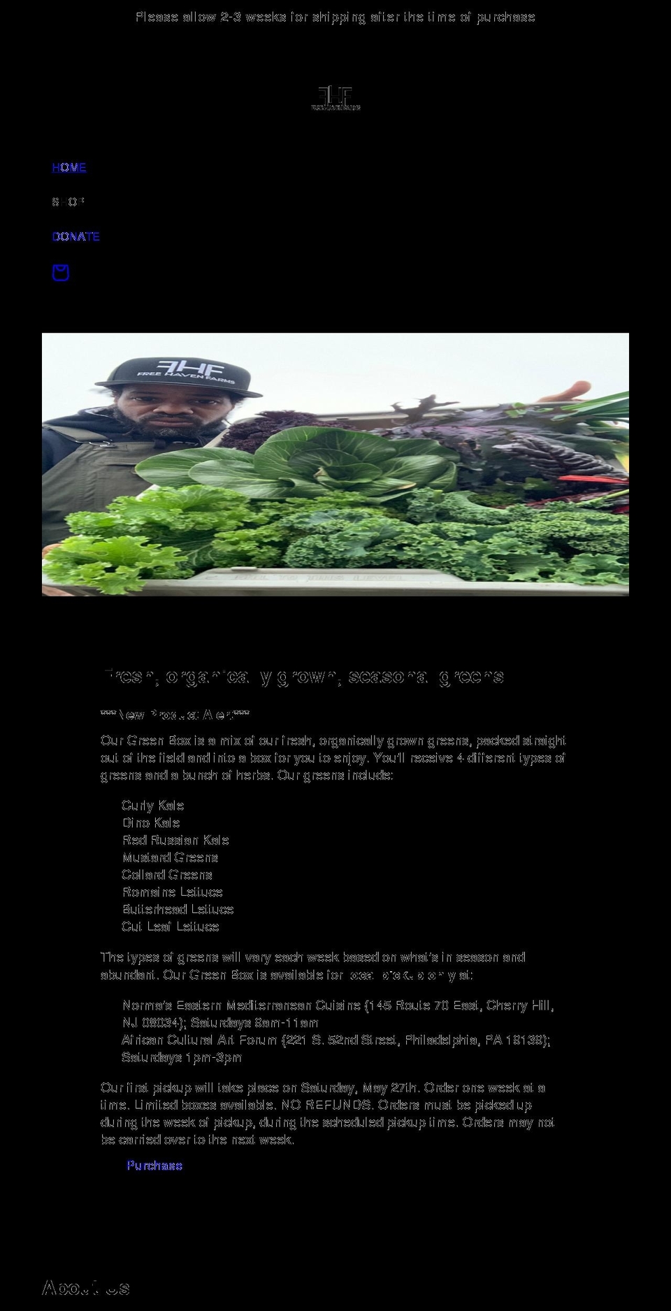freehaveneducationalfarms.com shopify website screenshot