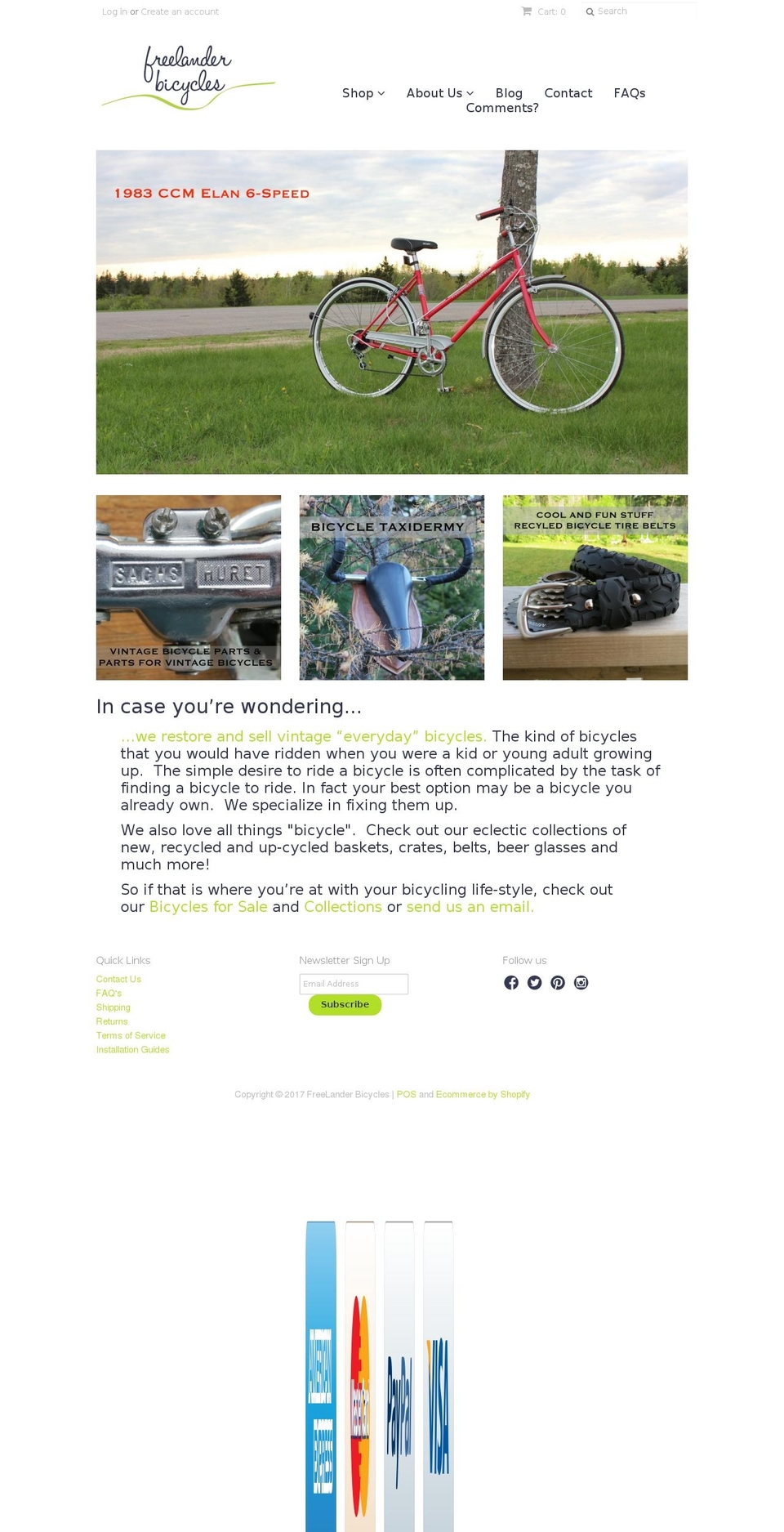 freelanderbicycles.com shopify website screenshot