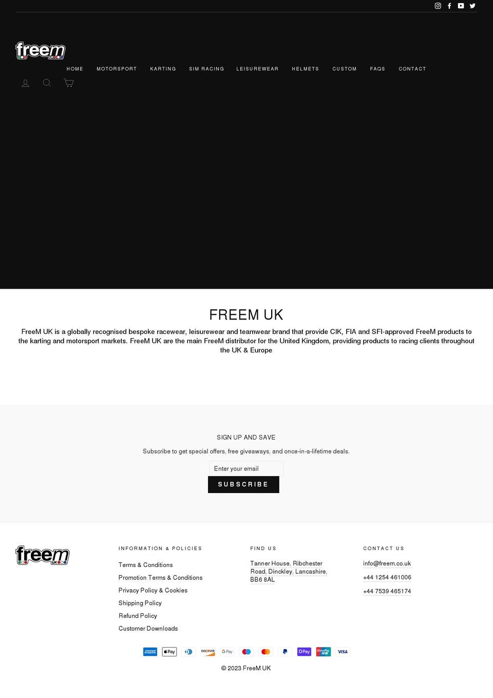 freem.co.uk shopify website screenshot